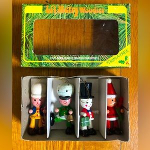 Vintage Lil Merry Woodies Christmas Ornaments